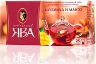 Чайный напиток в пакетиках Принцесса Ява Клубника и манго, 25 шт